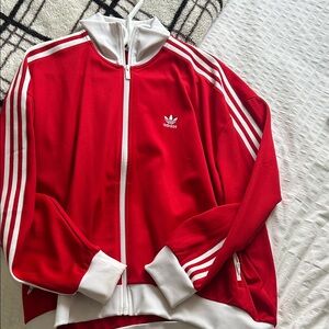 Adidas Red and White Track Jacket